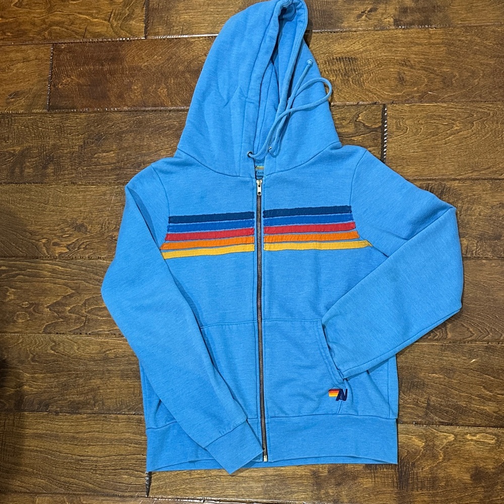 Aviator Nation Blue Sweatshirt Hoodie Stripes